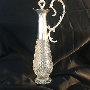 Vintage Crystal and Silver Pitcher